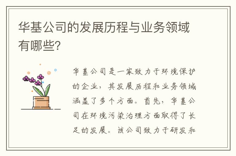 華基公司的發(fā)展歷程與業(yè)務(wù)領(lǐng)域有哪些？