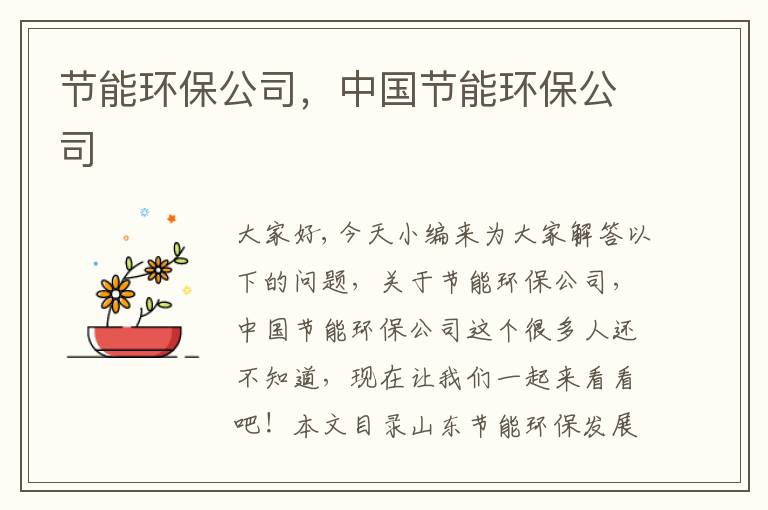 節能環(huán)保公司，中國節能環(huán)保公司