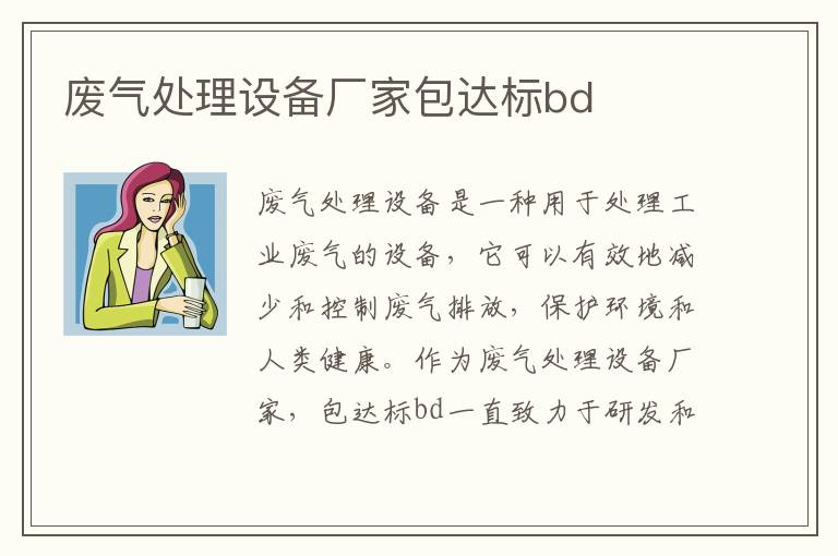 廢氣處理設備廠(chǎng)家包達標bd