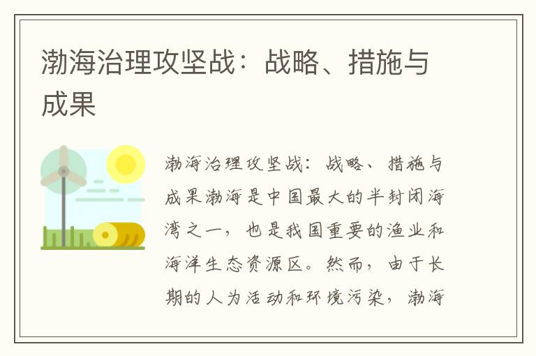 渤海治理攻堅戰：戰略、措施與成果