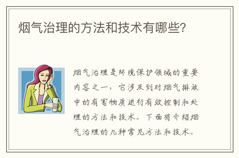 煙氣治理的方法和技術(shù)有哪些？